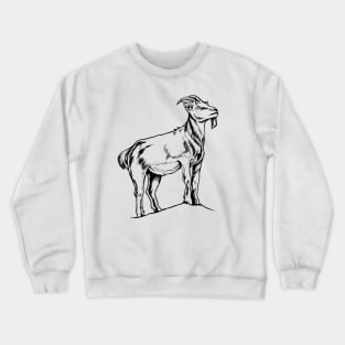 Line drawing - goat Crewneck Sweatshirt